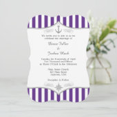 Faire-part de mariage marine gris pourpre (Debout devant)