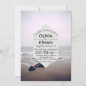 Faire-part de mariage maritime de la plage (Devant)