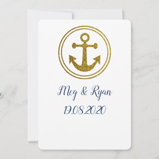 Faire part de mariage maritime Save the Date (Dos)