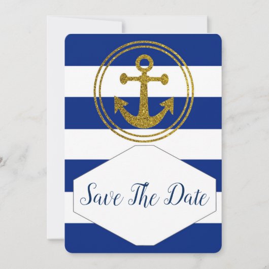 Faire part de mariage maritime Save the Date (Devant)