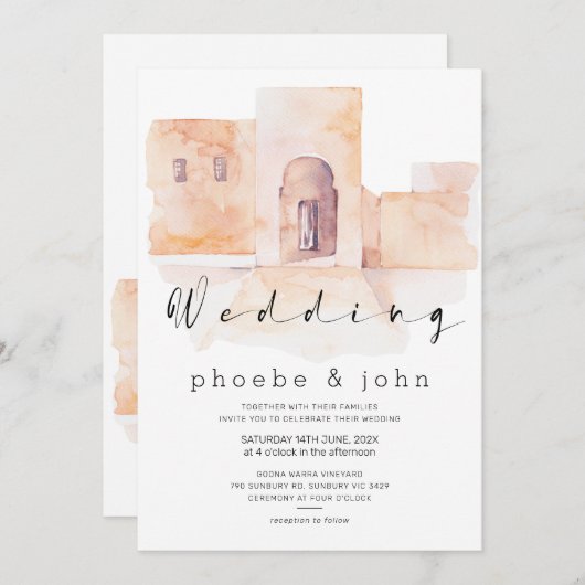 Faire-part de mariage marocaine moderne de calligr (Devant / Derrière)