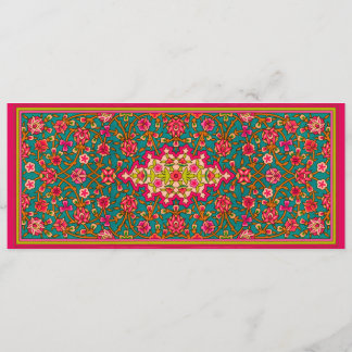 Faire-part de mariage marocaine rose et aqua