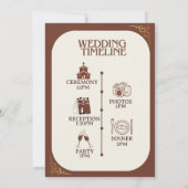 Faire-part de mariage marron élégant | Neutre rust (Dos)