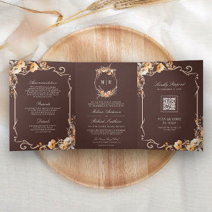 Faire-part de mariage Marron Espresso Fleur sauvag