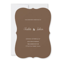 Faire-part de mariage marron mocha rustique 