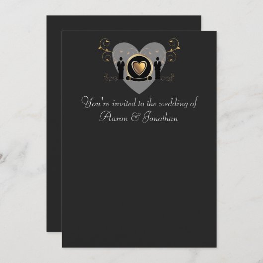 Faire-part de mariage masculin (Devant / Derrière)