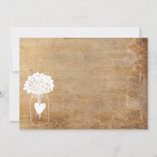 Faire-part de mariage Mason en toile simple (Dos)