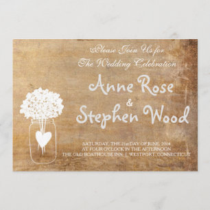 Faire-part de mariage Mason en toile simple