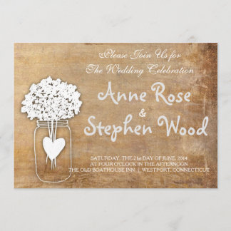 Faire-part de mariage Mason en toile simple