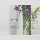 Faire-part de mariage Mason Jar Lavender White Por (Debout devant)