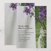 Faire-part de mariage Mason Jar Lavender White Por (Devant / Derrière)
