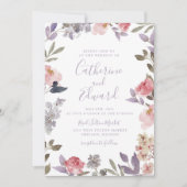 Faire-part de mariage mauve (Devant)