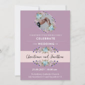 Faire-part de mariage mauve (Devant)