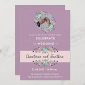 Faire-part de mariage mauve (Devant / Derrière)