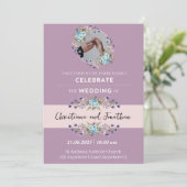 Faire-part de mariage mauve (Debout devant)