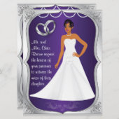 Faire-part de mariage mauve de la mariée des annea (Devant / Derrière)