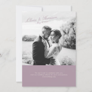 faire-part de mariage mauve et crème