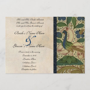 Faire-part de mariage médiéval de parchemin de