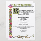 Faire-part de mariage médiéval de rouleau (Devant / Derrière)