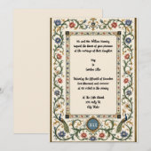 Faire-part de mariage médiéval illuminé (Devant / Derrière)