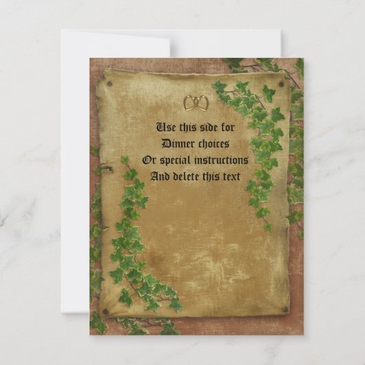 Faire-part de mariage médiéval RSVP (Dos)