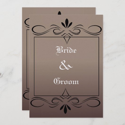 Faire-part de mariage médiévale (Devant / Derrière)