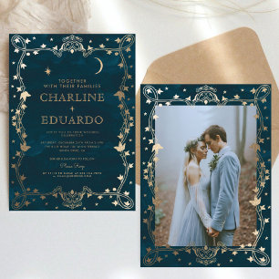 Faire-part de mariage médiévale d'Indigo Gold Ivy