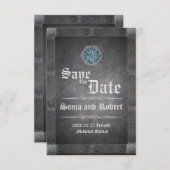 Faire-part de mariage médiévale en pierre celtique (Devant / Derrière)