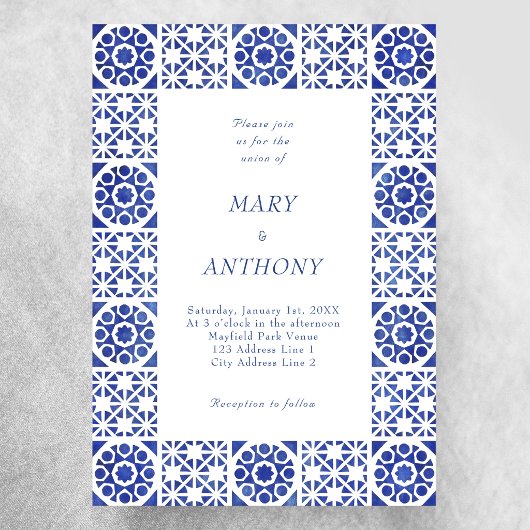 Faire-part de mariage Méditerranée bleue