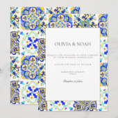 Faire-part de mariage méditerranéen de la côte d'A (Devant / Derrière)