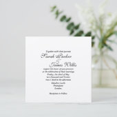Faire-part de mariage métallisé Damask Silver & Gr (Debout devant)