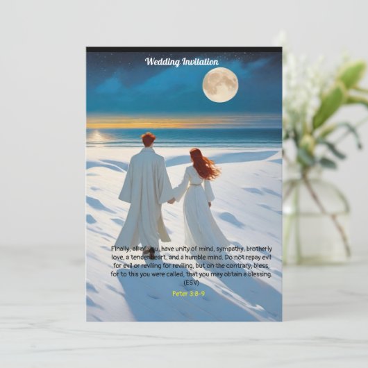 Faire-part de mariage mettant en vedette Pierre 3: (Debout devant)