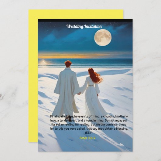 Faire-part de mariage mettant en vedette Pierre 3: (Devant / Derrière)