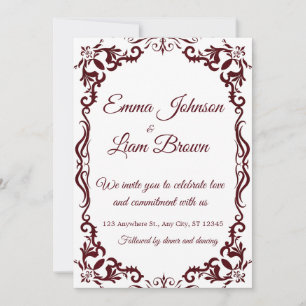 Faire-Part de Mariage Mexicain Bourgogne Papel Pic