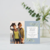 Faire-part de mariage micro Dusty Blue (Debout devant)
