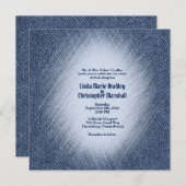 Faire-part de mariage Midnight Blue Denim (Devant / Derrière)
