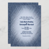 Faire-part de mariage Midnight Blue Denim (Devant / Derrière)