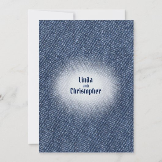 Faire-part de mariage Midnight Blue Denim (Dos)