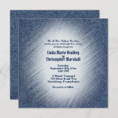 Faire-part de mariage Midnight Blue Denim (Devant / Derrière)
