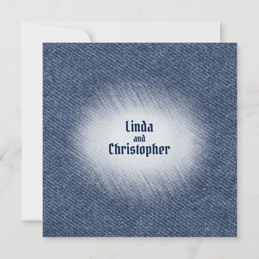 Faire-part de mariage Midnight Blue Denim (Dos)