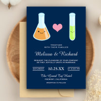 Faire-part de mariage mignon tubes à essai Romanti