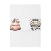 Faire-part de mariage mignons avec bandeau ventral (Dos Example)