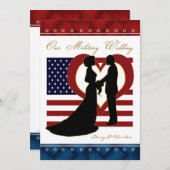 Faire-part de mariage militaire Coeur du drapeau s (Devant / Derrière)