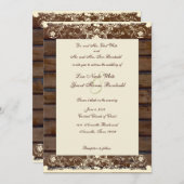 Faire-part de mariage minable de dentelle de crème (Devant / Derrière)
