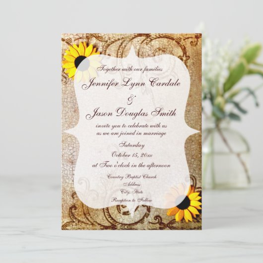 Faire-part de mariage minable rustique de remous (Debout devant)