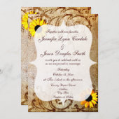 Faire-part de mariage minable rustique de remous (Devant / Derrière)