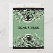 Faire-part de mariage minable vert noir de (Dos)