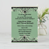 Faire-part de mariage minable vert noir de (Debout devant)