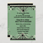 Faire-part de mariage minable vert noir de (Devant / Derrière)