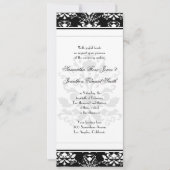 Faire-part de mariage mince en Damas noir et blanc (Devant)
